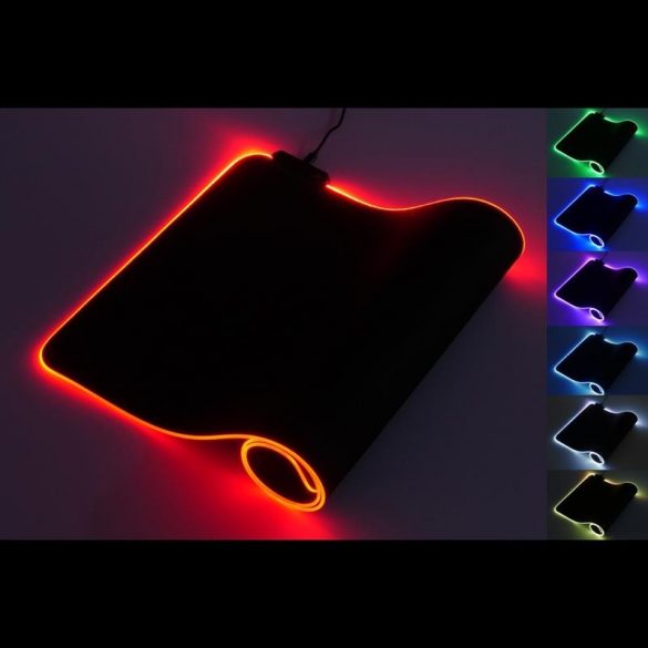 Mousepad pentru gamer cu iluminare LED RGB, negru, 800 X 300 X 3mm