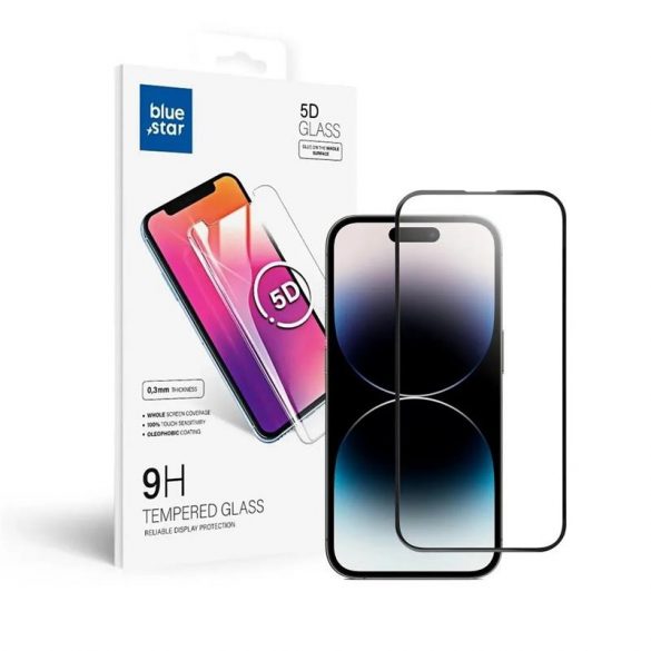 Samsung Galaxy A72 4G/5G folie de sticlă frontală, temperată, curbată, compatibilă cu carcasa, SM-A725, SM-A726, 5D Full Glue, BlueStar