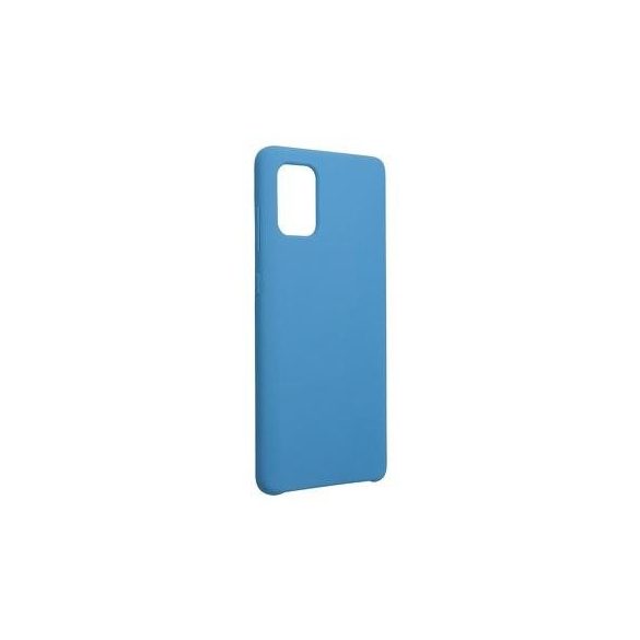 Husă din silicon Samsung Galaxy A72 4G/5G, mată, interior din piele de căprioară, albastru, SM-A725, SM-A726, Forcell Silicone