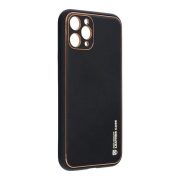   Husă din piele artificială neagră pentru iPhone 11 Pro (5,8") Forcell Leather
