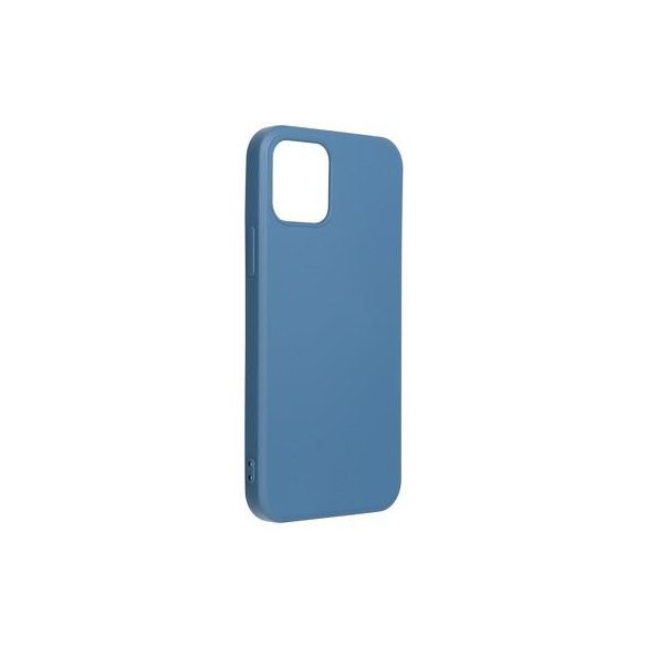 Husa din silicon pentru iPhone 13 Pro (6.1"), carcasa din spate, albastra, mat, interior din piele intoarsa, Forcell Silicone Lite