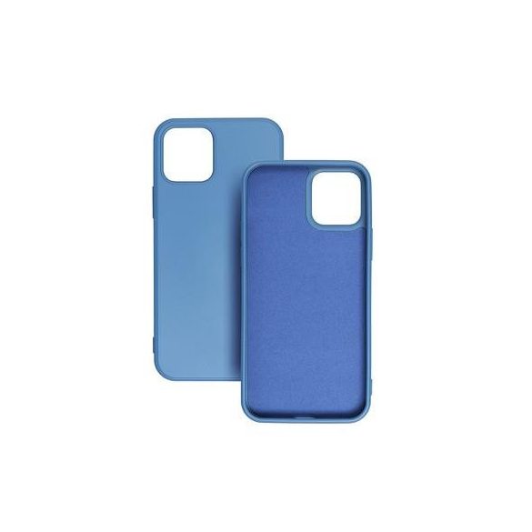 Husa din silicon pentru iPhone 13 Pro (6.1"), carcasa din spate, albastra, mat, interior din piele intoarsa, Forcell Silicone Lite