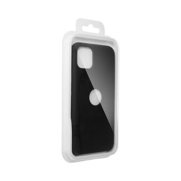 Husa din silicon pentru iPhone 13 Mini (5,4"), mat, interior din piele intoarsa, neagra, silicon Forcell