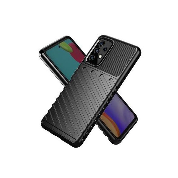 Husă antișoc Samsung Galaxy A02s, husă TPU, carcasă spate, neagră, SM-A027, Forcell Thunder