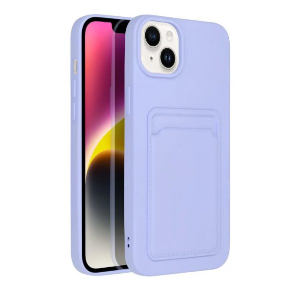 Husa din silicon pentru iPhone 12 / 12 Pro (6.1"), carcasa din spate, card bancar rezistent, violet, Card