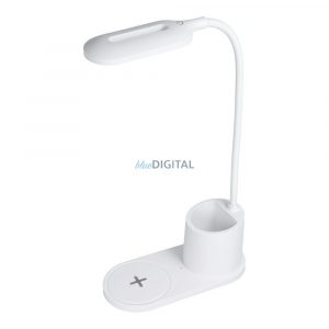 Lampă de masă LED cu încărcător wireless, 10W, comutabilă în 3 moduri, albă, HT-513