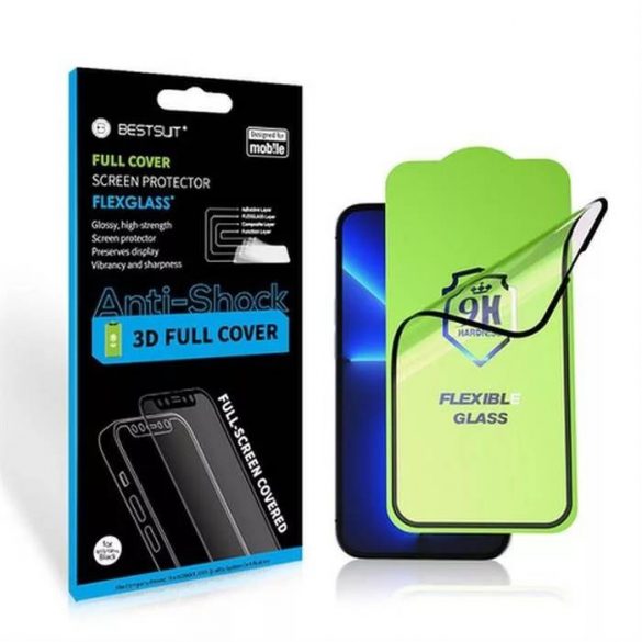 Film hibrid flexibil pentru iPhone 14 Pro (6,1"), întărit, adeziv complet 3D, Bestsuit