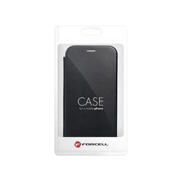 Huse telefon iPhone 14 (6.1"), husă carte, închidere magnetică, husă flip, ramă silicon, negru, Forcell Elegance