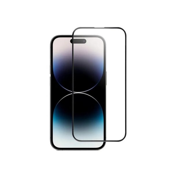 Film din sticlă frontală pentru iPhone 14 Pro Max (6,7"), călită, îndoită, 5D Full Glue, BlueStar