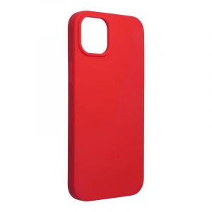 Husa din silicon pentru iPhone 14 Pro Max (6,7"), mata, interior din piele intoarsa, rosu, silicon Forcell