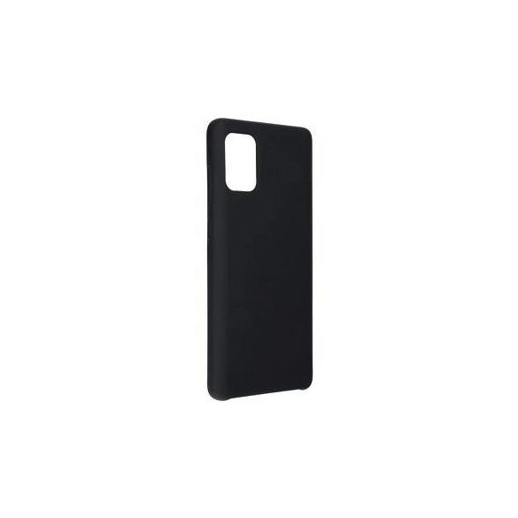 Husa din silicon pentru iPhone 14 (6.1"), mata, interior din piele intoarsa, neagra, silicon Forcell