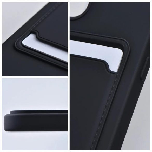 Husa din silicon pentru iPhone 14 (6.7"), husa din spate, card bancar rezistent, negru, Card