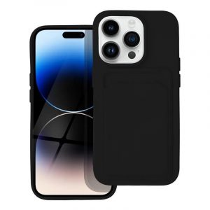 iPhone 14 Pro (6.1")Husăsilicon, Husă spate, suport card bancar, negru, Card