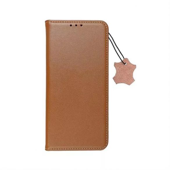 Husă pentru telefon din piele iPhone 14 (6.1"), husă carte, husă cu deschidere laterală, închidere magnetică, maro, piele Forcell