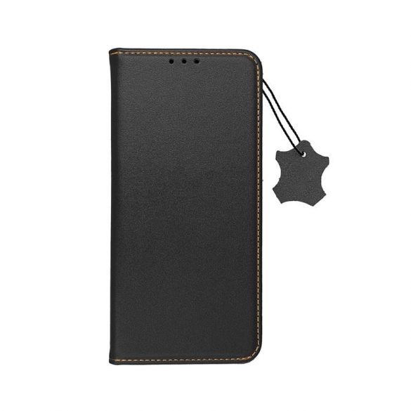 Husa telefon din piele iPhone 14 (6.1"), husa carte, husa cu deschidere laterala, inchidere magnetica, neagra, piele Forcell