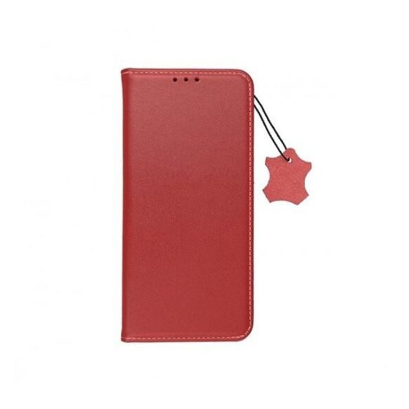 Husa pentru telefon din piele iPhone 14 Plus (6.7"), husa carte, husa cu deschidere laterala, inchidere magnetica, rosie, piele Forcell