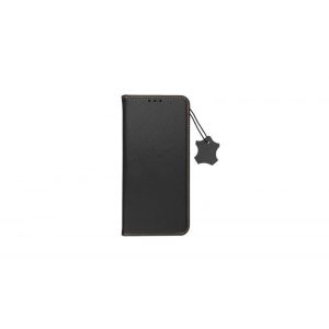 Husă pentru telefon din piele pentru iPhone 14 Pro Max (6,7"), husă carte, husă cu deschidere laterală, închidere magnetică, neagră, piele Forcell