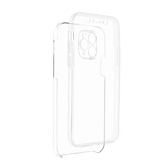 Husă iPhone 14 (6.1") față + spate, PC + TPU, transparentă, 360°