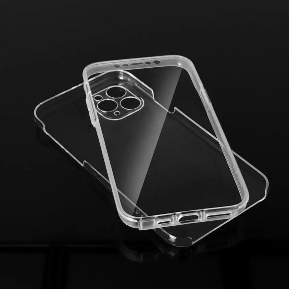 Husă iPhone 14 (6.1") față + spate, PC + TPU, transparentă, 360°