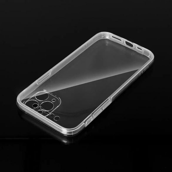 Husă iPhone 14 (6.1") față + spate, PC + TPU, transparentă, 360°