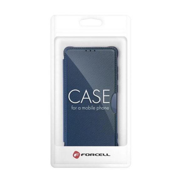 Husă pentru telefon iPhone 14 (6.1"), husă carte, husă cu deschidere laterală, închidere magnetică, husă PU/TPU, model carbon, albastru, aparat de ras