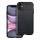 Husa din silicon pentru iPhone 11 (6.1"), carcasa spate, model carbon, protectie camera, neagra, Carbon Premium