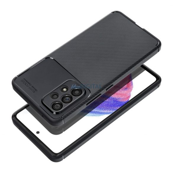 Husa din silicon pentru iPhone 11 (6.1"), carcasa spate, model carbon, protectie camera, neagra, Carbon Premium