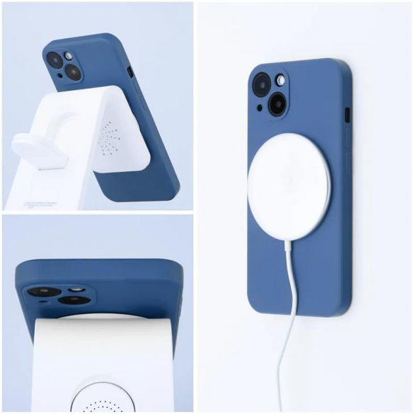 Husă pentru telefon pentru iPhone 14 Pro (6,1"), husă din silicon, interior din microfibră, albastru, husă silicon Mag Cover