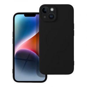 Husă pentru telefon iPhone 14 Plus (6,7"), husă din silicon, interior din microfibră, neagră, husă din silicon