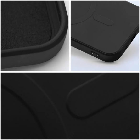 Husă pentru telefon iPhone 14 Plus (6,7"), husă din silicon, interior din microfibră, neagră, husă din silicon