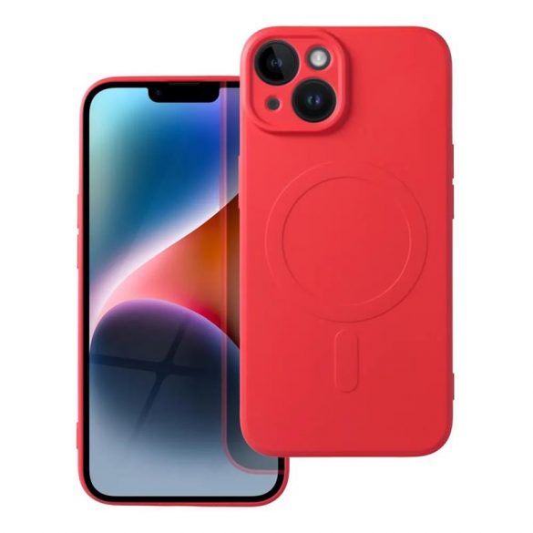 Husă pentru telefon pentru iPhone 14 Plus (6,7"), husă din silicon, interior din microfibră, roșu, husă silicon Mag Cover