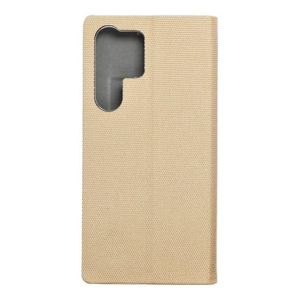 Husă pentru telefon Samsung Galaxy S23 Plus, husă carte, husă cu deschidere laterală, închidere magnetică, auriu, SM-S916, Carte sensibilă