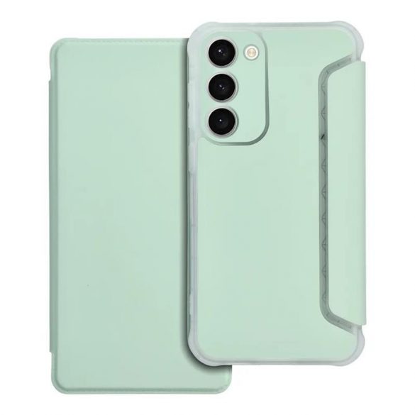 Husă pentru telefon Samsung Galaxy S23 Plus, husă carte, husă cu deschidere laterală, închidere magnetică, verde, SM-S916, Forcell Piano