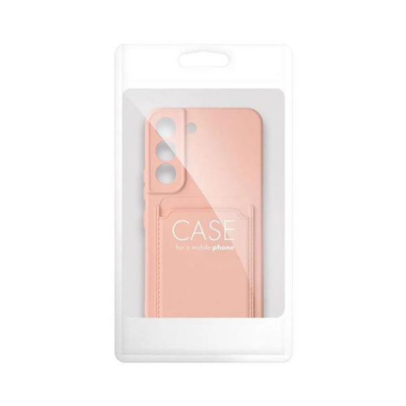 Husa din silicon Samsung Galaxy A54, husa din spate, card bancar rezistent, roz / floare de piersic, SM-A546, Card