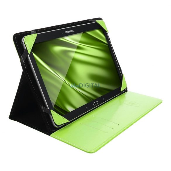 Carcasa universala pentru tableta, 12.4", husa din piele ECO / interior microfibra, verde, Blun