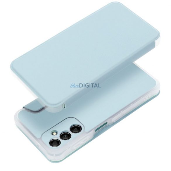 Husă pentru telefon Samsung Galaxy A14 4G/5G, husă carte, carcasă cu deschidere laterală, închidere magnetică, albastru, SM-A145, SM-A146, Forcell Piano