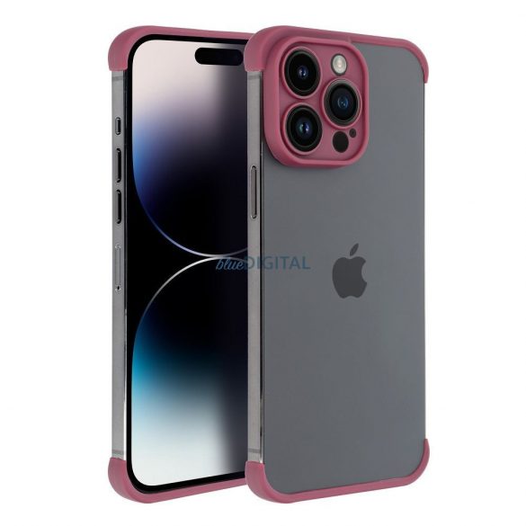 Husa cadru iPhone 14 (6.1"), carcasa TPU, protectie camera, visiniu, Mini Bumpers