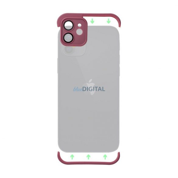 Husa cadru iPhone 14 (6.1"), carcasa TPU, protectie camera, visiniu, Mini Bumpers