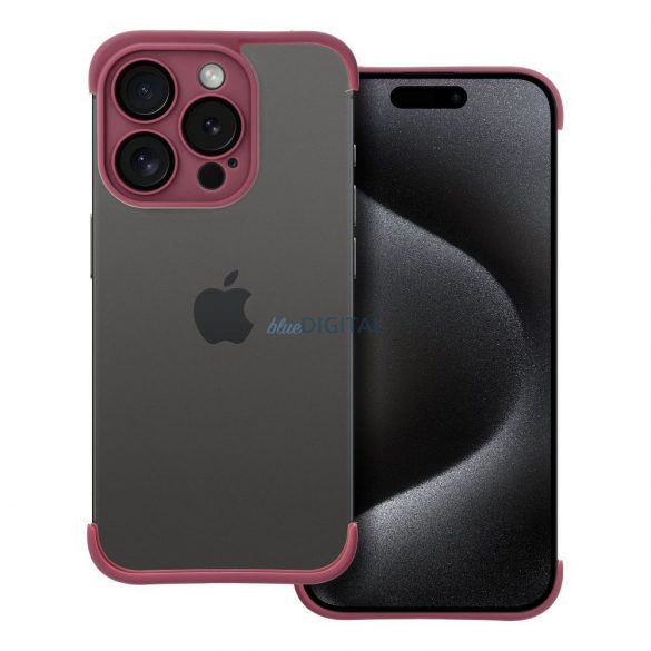 Husa cadru iPhone 12 (6.1"), carcasa TPU, protectie camera, visiniu, Mini Bumpers