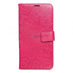 Husă pentru telefon Samsung Galaxy A34, husă carte, husă cu deschidere laterală, închidere magnetică, magenta închis, mandala, SM-A346, Mezzo