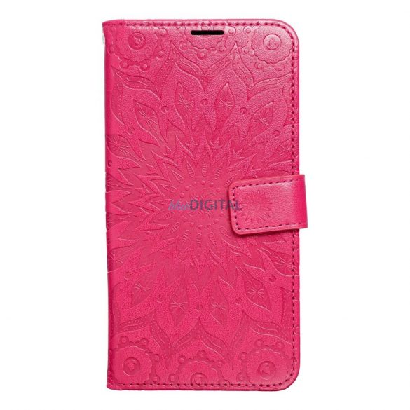 Husă pentru telefon Samsung Galaxy A34, husă carte, husă cu deschidere laterală, închidere magnetică, magenta închis, mandala, SM-A346, Mezzo