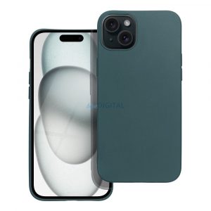 Husa din silicon pentru iPhone 15 Plus (6,7"), husa din spate, verde, mata