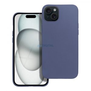 Husa din silicon pentru iPhone 15 Plus (6,7"), carcasa din spate, albastra, mata