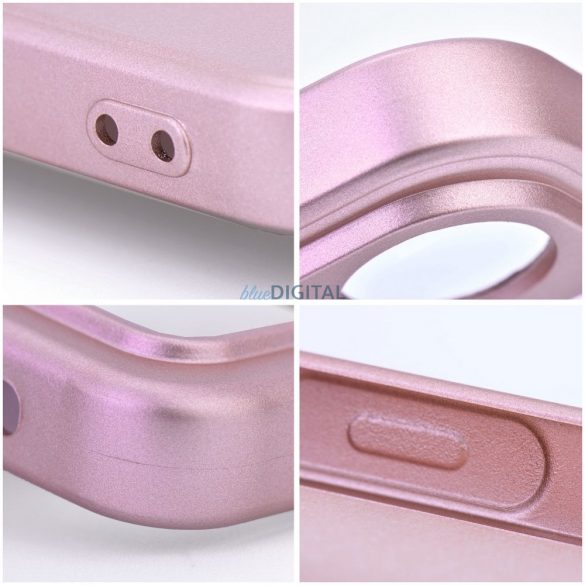 iPhone 15 (6.1") Carcasă cu capac spate, carcasă TPU, roz, metalică