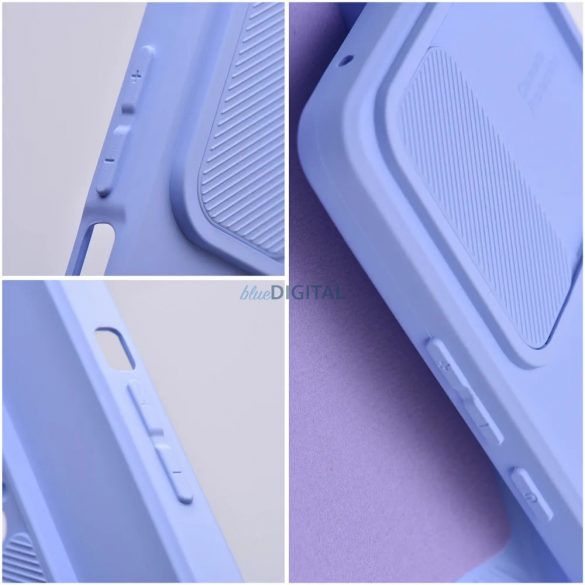 Carcasa spate iPhone 15 (6.1"), carcasa TPU, cu protectie pentru camera, violet, Slide