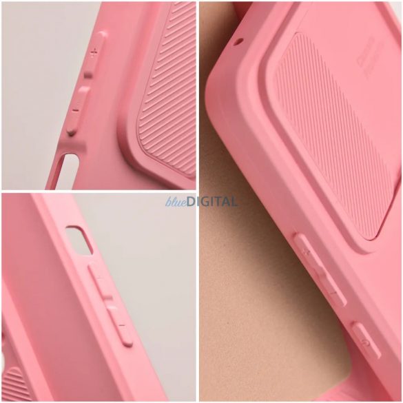 Husa spate iPhone 15 Plus (6.7"), carcasa TPU, cu protectie pentru camera, roz, Slide