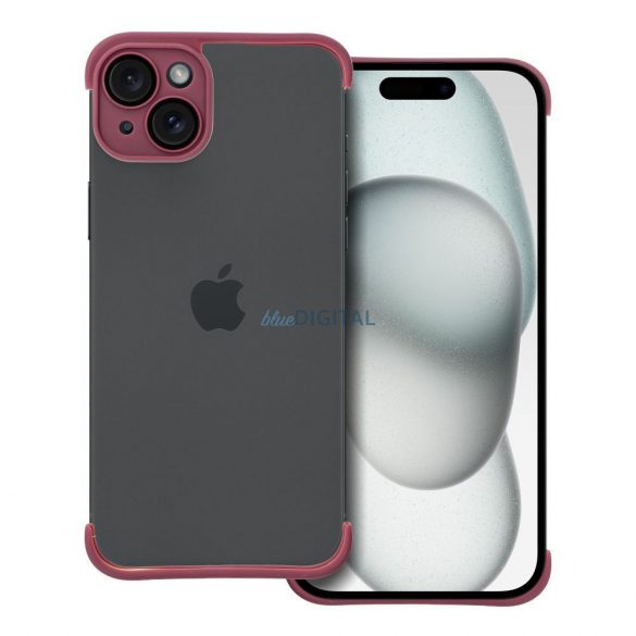 Husă cadru iPhone 15 Plus (6,7"), carcasă TPU, protecție pentru cameră, visiniu, Mini Bumpers