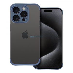 Husa cadru iPhone 15 (6.1"), carcasa TPU, protectie pentru camera, albastra, Mini Bumpers