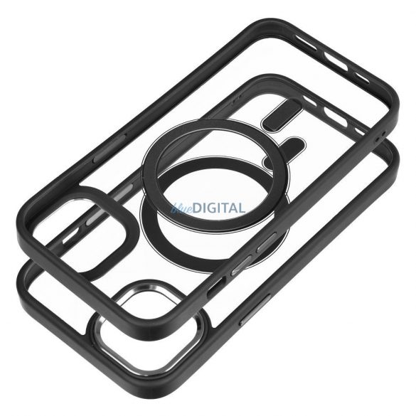 iPhone 12 / 12 Pro (6.1") Husă din silicon, husă PC/TPU, Magsafe, Color Edge Mag Husă, transparent/negru