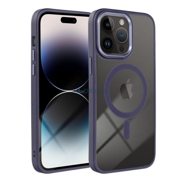 Husă din silicon pentru iPhone 11 Pro (5,8"), carcasă din PC/TPU, seif, cadru color, transparent/violet, husă Color Edge Mag